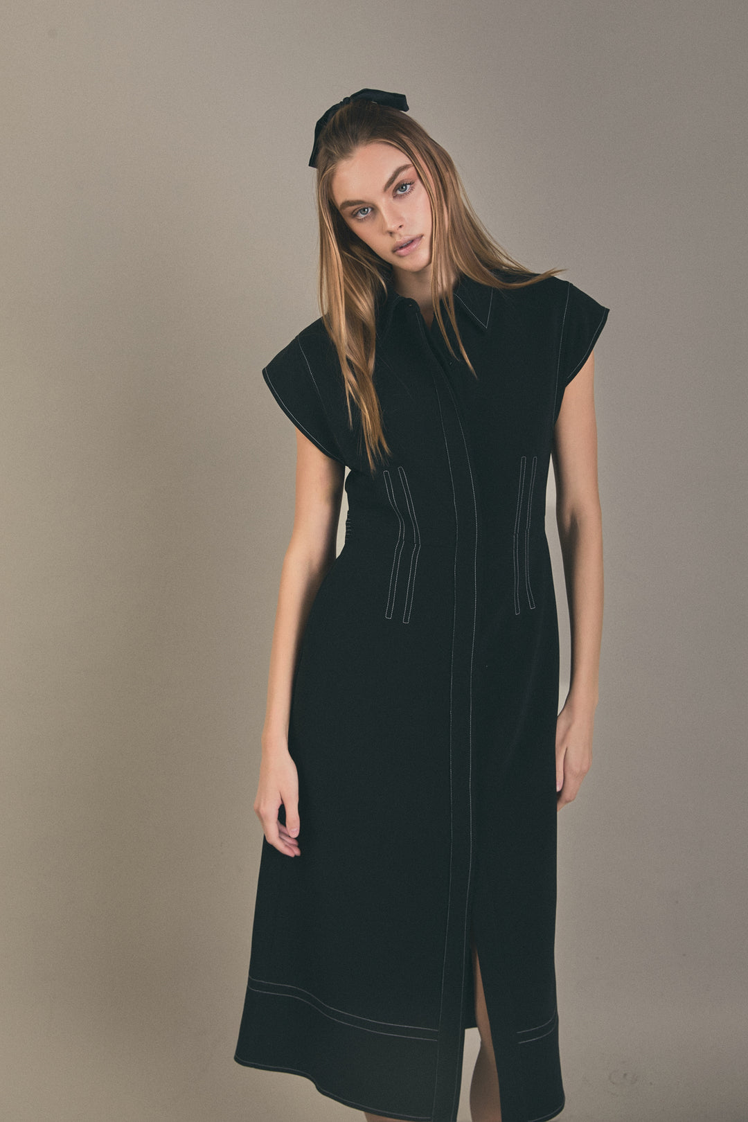 Modern Structure Midi Dress – English Factory