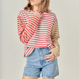 Stripe Color Block Sweatshirt