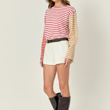 Stripe Color Block Sweatshirt