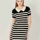 Stripe Collar Mini Dress