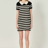 Stripe Collar Mini Dress