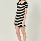 Stripe Collar Mini Dress