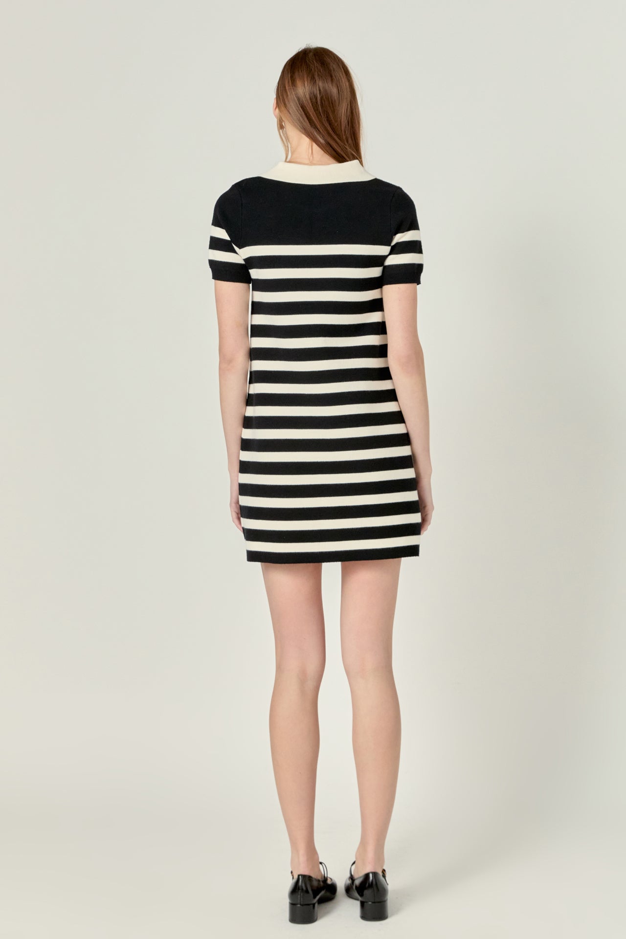 Stripe Collar Mini Dress