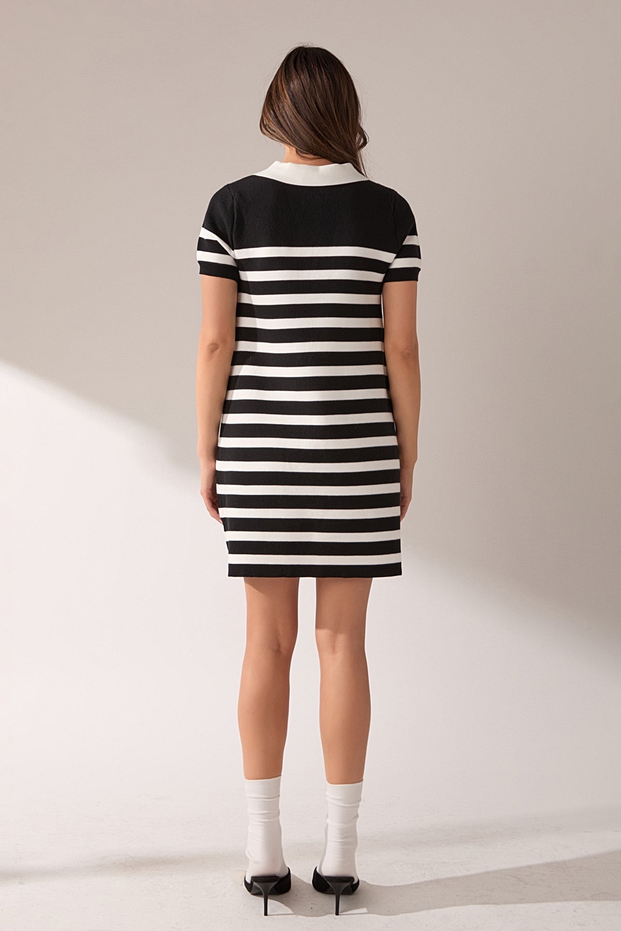 black and white stripe mini dress Opals Stripe Mini Dress - Black