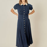 Luna Pleated Midi Dress