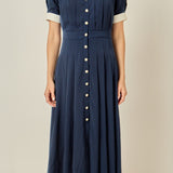 Luna Pleated Midi Dress