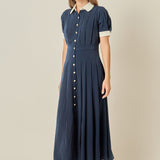 Luna Pleated Midi Dress