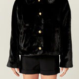 Faux Fur Collar Jacket