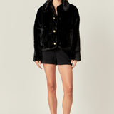 Faux Fur Collar Jacket