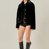Faux Fur Collar Jacket