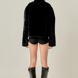 Faux Fur Collar Jacket