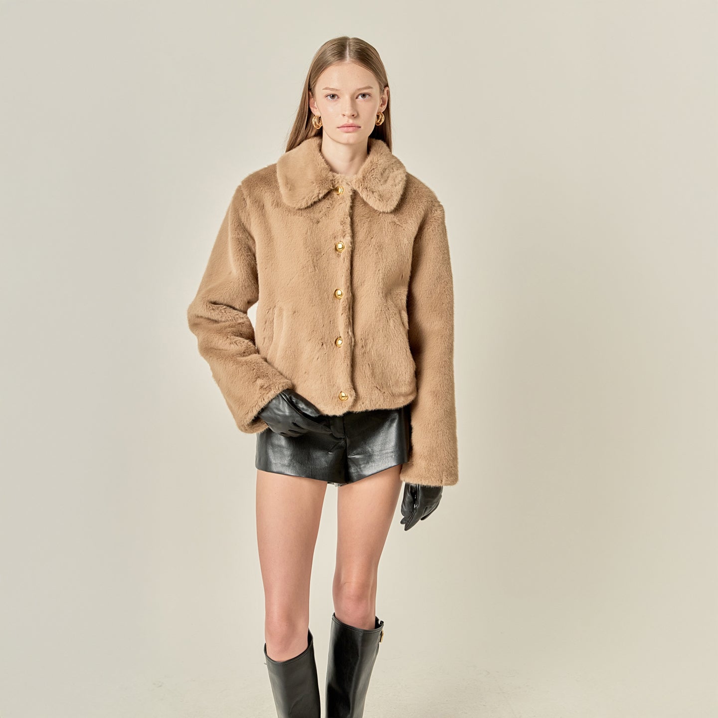 Faux Fur Collar Jacket