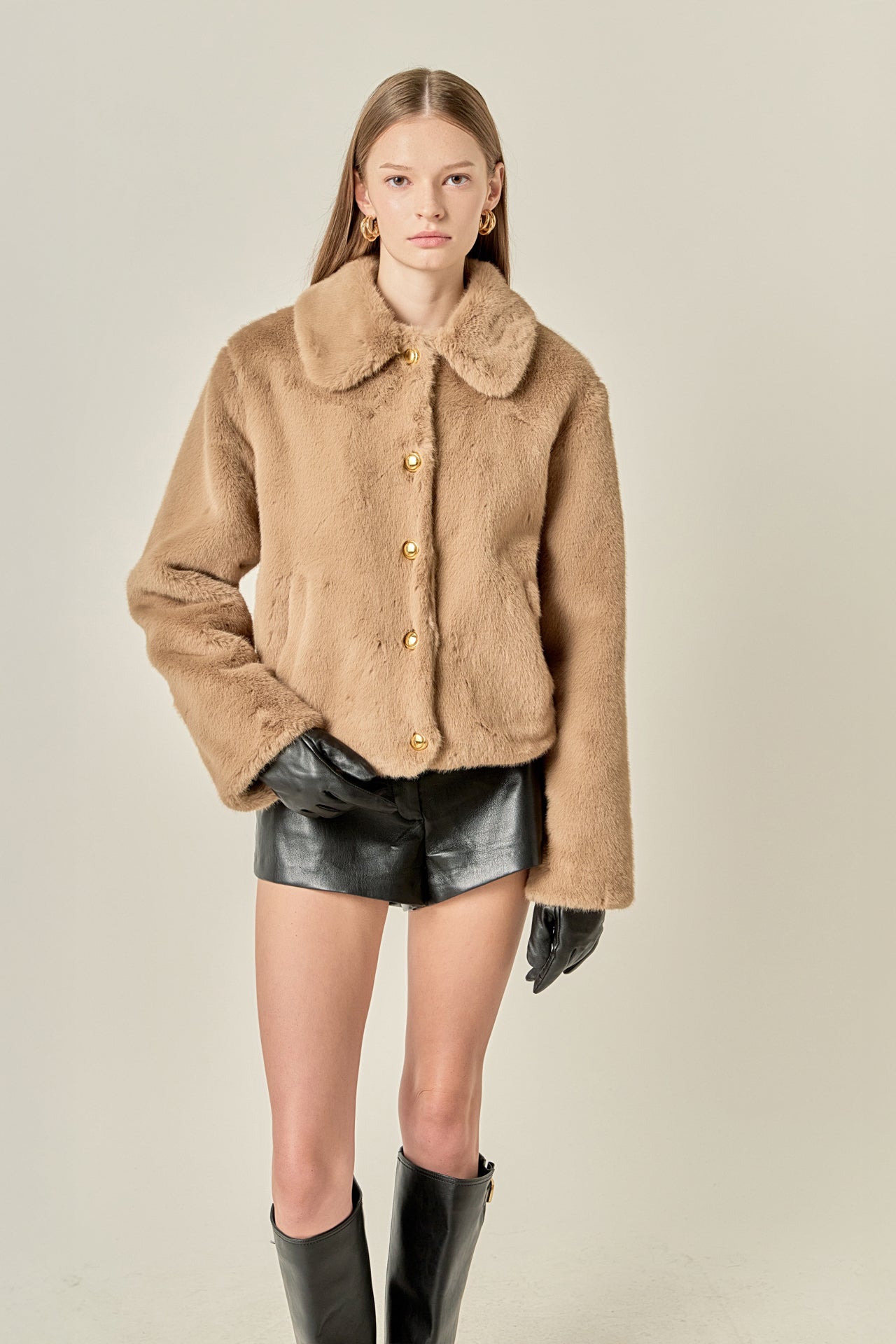 Faux Fur Collar Jacket – English Factory
