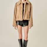 Faux Fur Collar Jacket