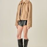 Faux Fur Collar Jacket