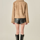 Faux Fur Collar Jacket