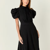 Puff Sleeves Midi Dress