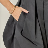 Bubble Hem Mixed Media Mini Dress
