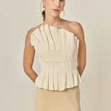 Shell Ruffled Tube Top