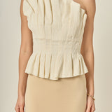 Shell Ruffled Tube Top