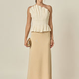 Shell Ruffled Tube Top