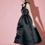 Bow Pointed Midi Dress