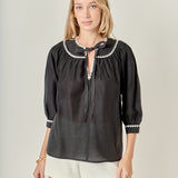 Embroidery Bow Detailed Top