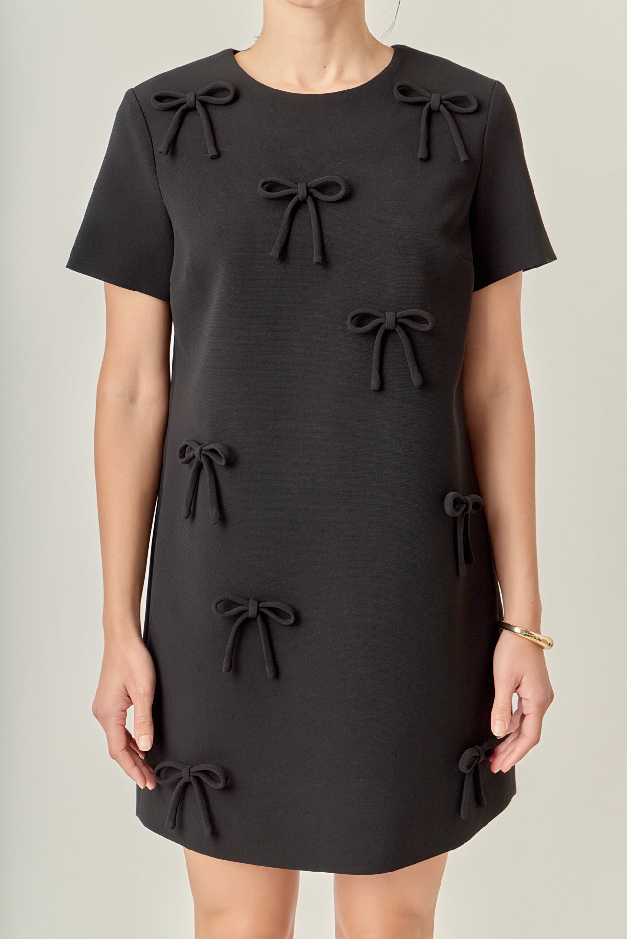 English Factory - Bow Detailed Mini Dress Black / XS English Factory - Bow Detailed Mini Dress Black / XS
