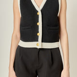 Linda Black and White Knit Vest