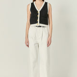 Linda Black and White Knit Vest