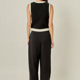 Linda Black and White Knit Vest