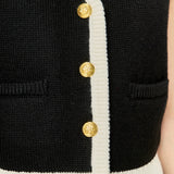 Linda Black and White Knit Vest