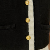 Linda Black and White Knit Vest