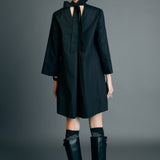 High Neck Stand Mini Dress