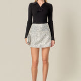 Sequin Mini A-Line Skirt