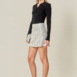 Sequin Mini A-Line Skirt