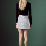 Sequin Mini A-Line Skirt