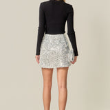 Sequin Mini A-Line Skirt