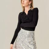 Sequin Mini A-Line Skirt