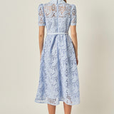 Lace Button-Front Midi Dress