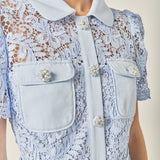 Lace Button-Front Midi Dress