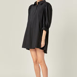 Puff Sleeve Shirt Mini Dress