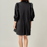 Puff Sleeve Shirt Mini Dress