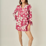 Printed Feather Pointed Mini Dress