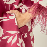 Printed Feather Pointed Mini Dress
