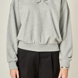 Rhinestone Bow Sweatshirt