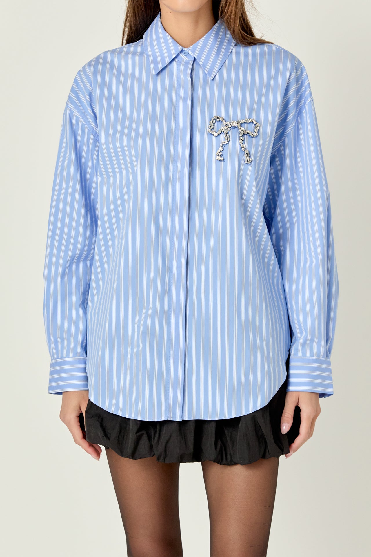 Francine Rhinestone Bow Shirt