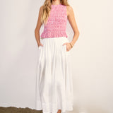 Smocked Gingham Sleeveless Top