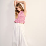 Smocked Gingham Sleeveless Top