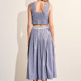 Smocked Gingham Ruffle Tank Top